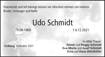 Anzeige von Udo Schmidt von MGO
