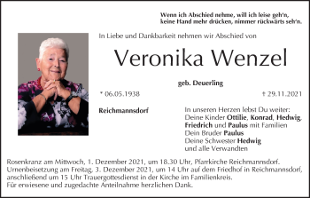 Anzeige von Veronika Wenzel von MGO