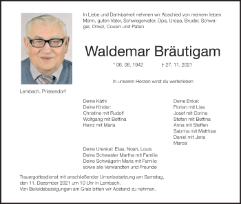 Anzeige von Waldemar Bräutigam von MGO