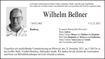 Anzeige von Wilhelm Beßner von MGO