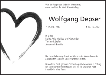 Anzeige von Wolfgang Depser von MGO