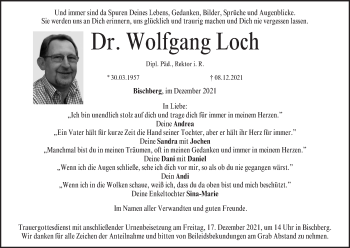 Anzeige von Wolfgang Loch von MGO