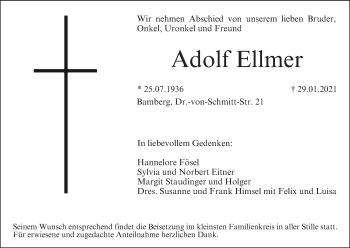 Anzeige von Adolf Ellmer von MGO