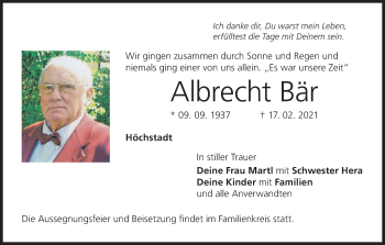 Anzeige von Albrecht Bär von MGO
