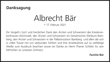 Anzeige von Albrecht Bär von MGO