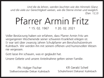 Anzeige von Armin Fritz von MGO