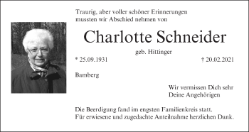 Anzeige von Charlotte Schneider von MGO