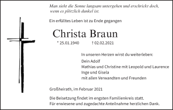 Anzeige von Christa Braun von MGO