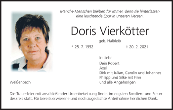Anzeige von Doris Vierkötter von MGO