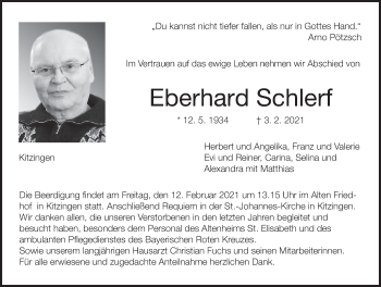 Anzeige von Eberhard Schlerf von MGO
