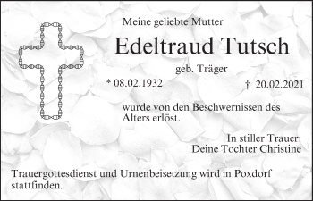 Anzeige von Edeltraud Tutsch von MGO