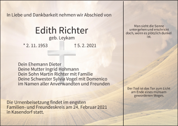 Anzeige von Edith Richter von MGO