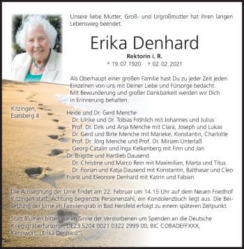 Anzeige von Erika Denhard von MGO