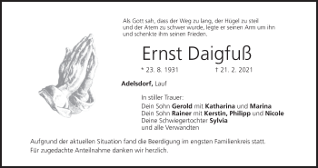 Anzeige von Ernst Daigfuß von MGO