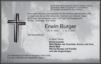 Anzeige von Erwin Burger von MGO