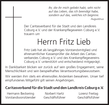 Anzeige von Fritz Lieb von MGO