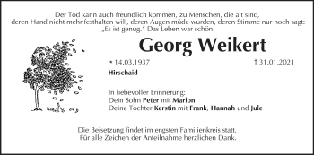 Anzeige von Georg Weikert von MGO