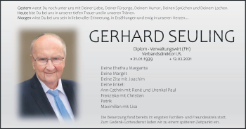 Anzeige von Gerhard Seuling von MGO