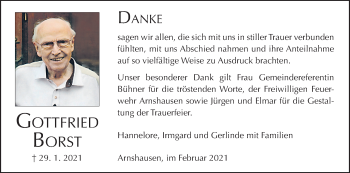 Anzeige von Gottfried Borst von MGO