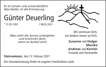 Anzeige von Günter Deuerling von MGO