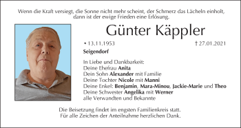 Anzeige von Günter Käppler von MGO