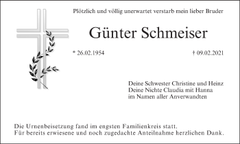 Anzeige von Günter Schmeiser von MGO
