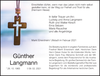 Anzeige von Günther Langmann von MGO