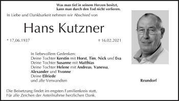 Anzeige von Hans Kutzner von MGO