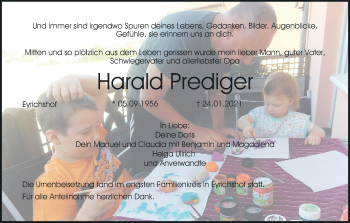 Anzeige von Harald Prediger von MGO