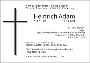 Anzeige von Heinrich Adam von MGO