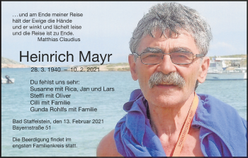 Anzeige von Heinrich Mayr von MGO