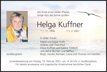 Anzeige von Helga Kuffner von MGO