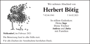 Anzeige von Herbert Bötig von MGO