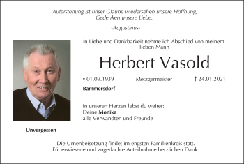 Anzeige von Herbert Vasold von MGO