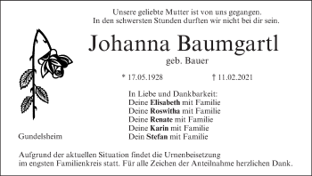 Anzeige von Johanna Baumgartl von MGO