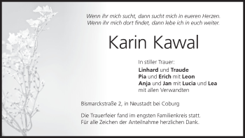 Anzeige von Karin Kawal von MGO