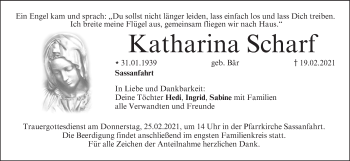 Anzeige von Katharina Scharf von MGO