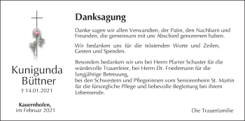 Anzeige von Kunigunda Büttner von MGO