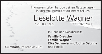 Anzeige von Lieselotte Wagner von MGO