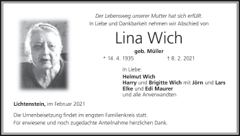 Anzeige von Lina Wich von MGO