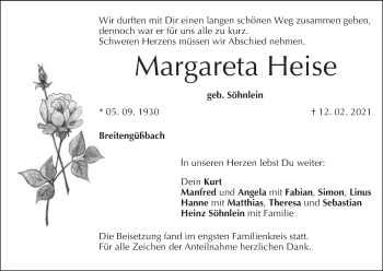 Anzeige von Margareta Heise von MGO
