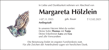 Anzeige von Margareta Hölzlein von MGO