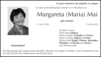 Anzeige von Margareta  Mai von MGO