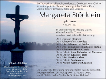 Anzeige von Margareta Stöcklein von MGO