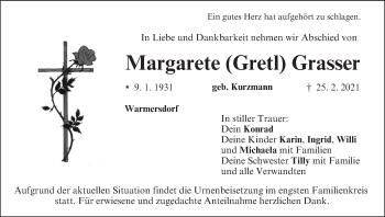 Anzeige von Margarete  Grasser von MGO