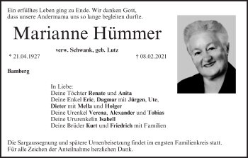 Anzeige von Marianne Hümmer von MGO