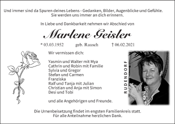 Anzeige von Marlene Geisler von MGO