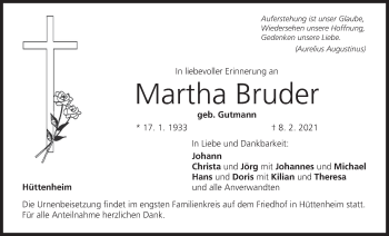 Anzeige von Martha Bruder von MGO