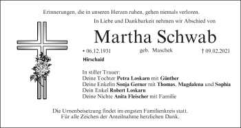 Anzeige von Martha Schwab von MGO