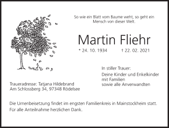 Anzeige von Martin Fliehr von MGO